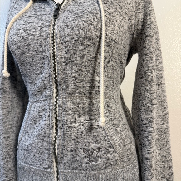 Y2K American eagle grey fur lined hoodie - Picture 3 of 6